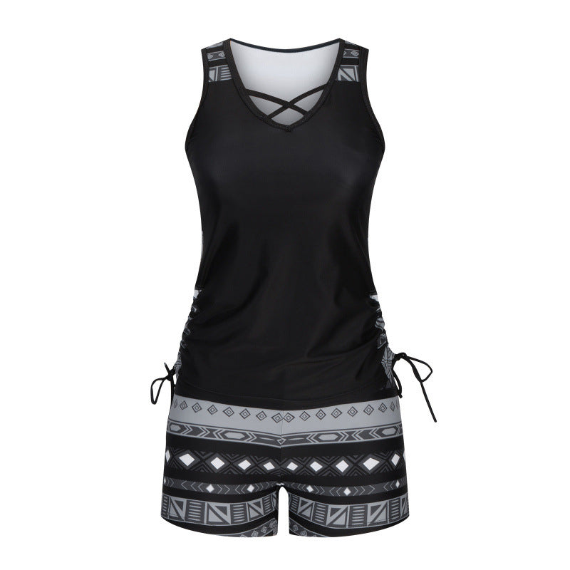 🏊‍♀️ Ensemble tankini deux pièces imprimé pour femme