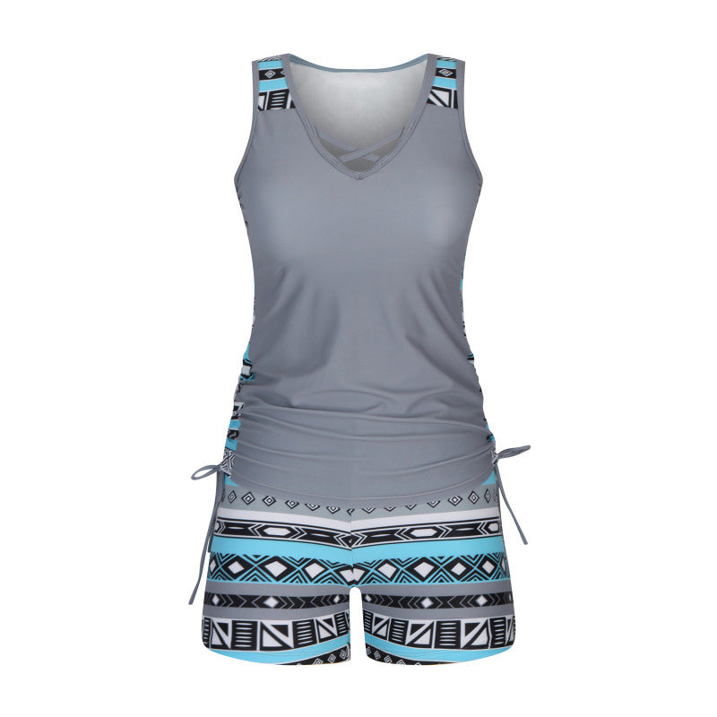 🏊‍♀️ Ensemble tankini deux pièces imprimé pour femme