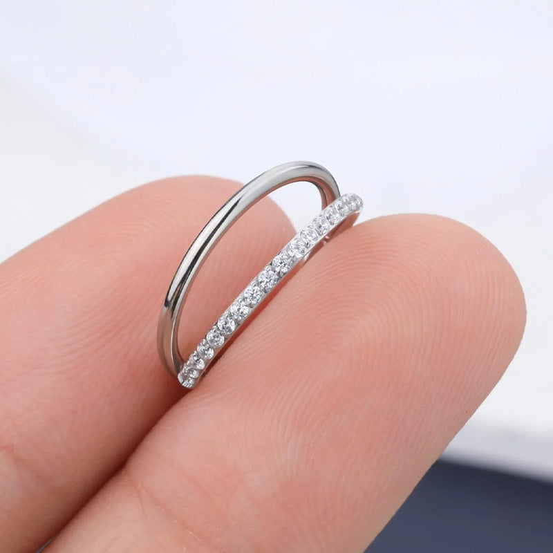📢📢50 % de réduction !! ⏰Bague de nez en cuivre sans soudure avec pierres – également adaptée comme boucle d'oreille – élégante & confortable