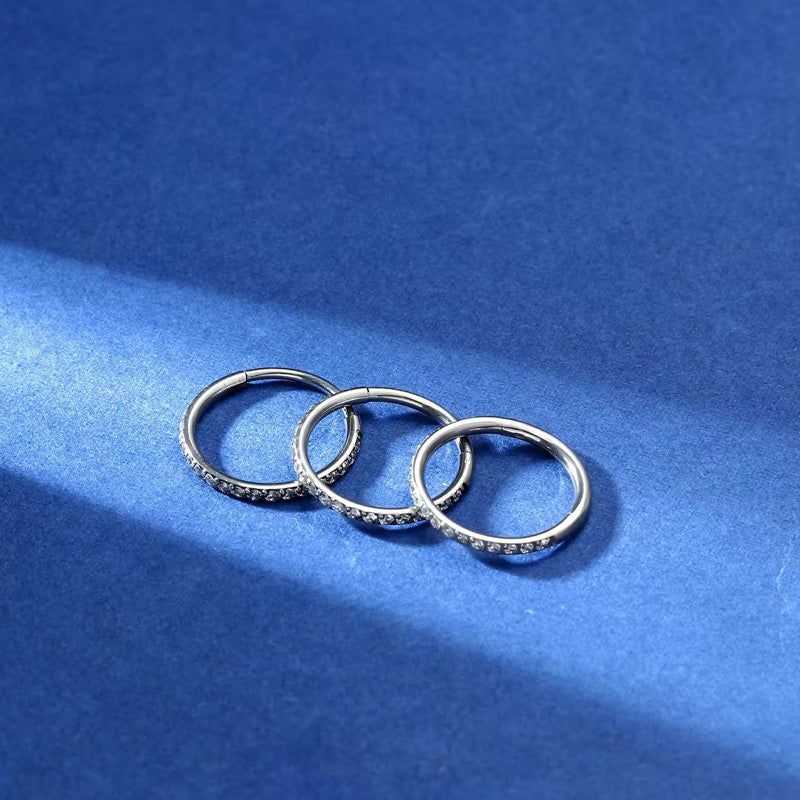 📢📢50 % de réduction !! ⏰Bague de nez en cuivre sans soudure avec pierres – également adaptée comme boucle d'oreille – élégante & confortable