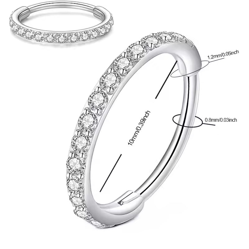📢📢50 % de réduction !! ⏰Bague de nez en cuivre sans soudure avec pierres – également adaptée comme boucle d'oreille – élégante & confortable