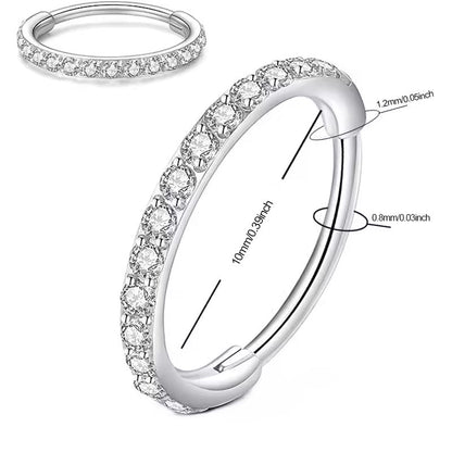 📢📢50 % de réduction !! ⏰Bague de nez en cuivre sans soudure avec pierres – également adaptée comme boucle d'oreille – élégante & confortable