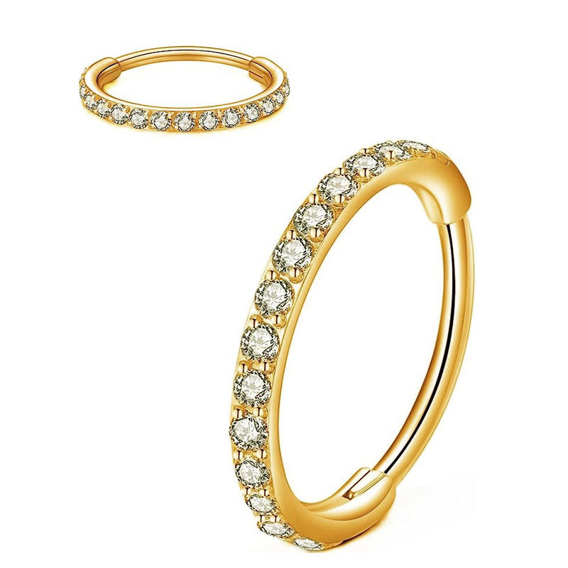 📢📢50 % de réduction !! ⏰Bague de nez en cuivre sans soudure avec pierres – également adaptée comme boucle d'oreille – élégante & confortable