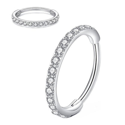 📢📢50 % de réduction !! ⏰Bague de nez en cuivre sans soudure avec pierres – également adaptée comme boucle d'oreille – élégante & confortable