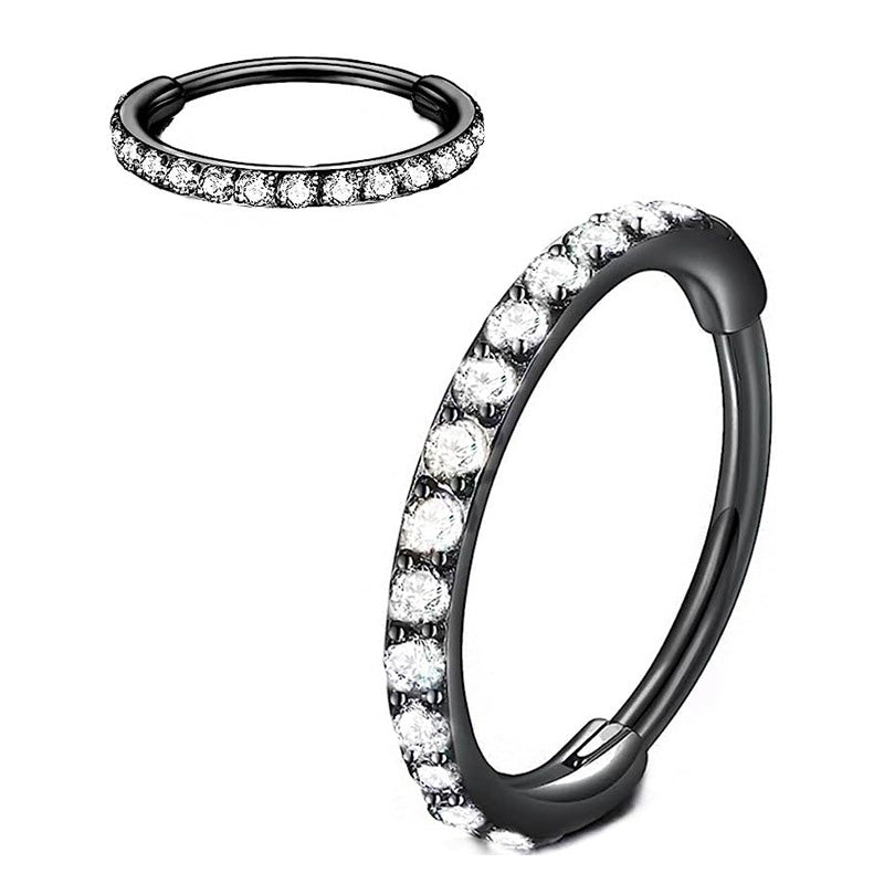 📢📢50 % de réduction !! ⏰Bague de nez en cuivre sans soudure avec pierres – également adaptée comme boucle d'oreille – élégante & confortable