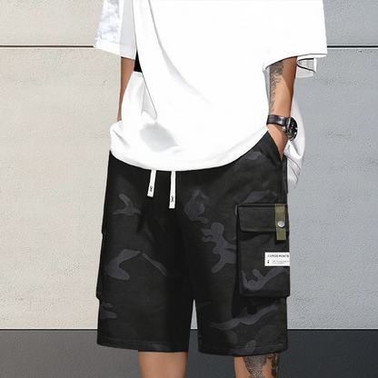 🩳 PROMO LIMITÉE 50% DE RÉDUCTION ! 🍂 Shorts Cargo Camouflage – 6 Poches Pratiques, Cordon de Taille & Coupe Détendue ✨