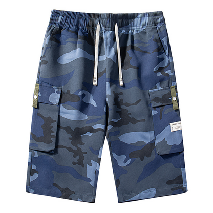 🩳 PROMO LIMITÉE 50% DE RÉDUCTION ! 🍂 Shorts Cargo Camouflage – 6 Poches Pratiques, Cordon de Taille & Coupe Détendue ✨