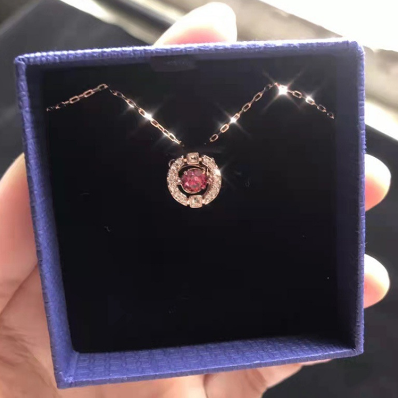 ⏳💎📿 Collier Danse en Strass Étincelant – Anti-Transpiration, Pierre Mobile & Halo de Cristaux (6 Couleurs, Chaîne O)