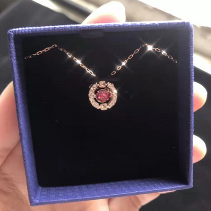 ⏳💎📿 Collier Danse en Strass Étincelant – Anti-Transpiration, Pierre Mobile & Halo de Cristaux (6 Couleurs, Chaîne O)