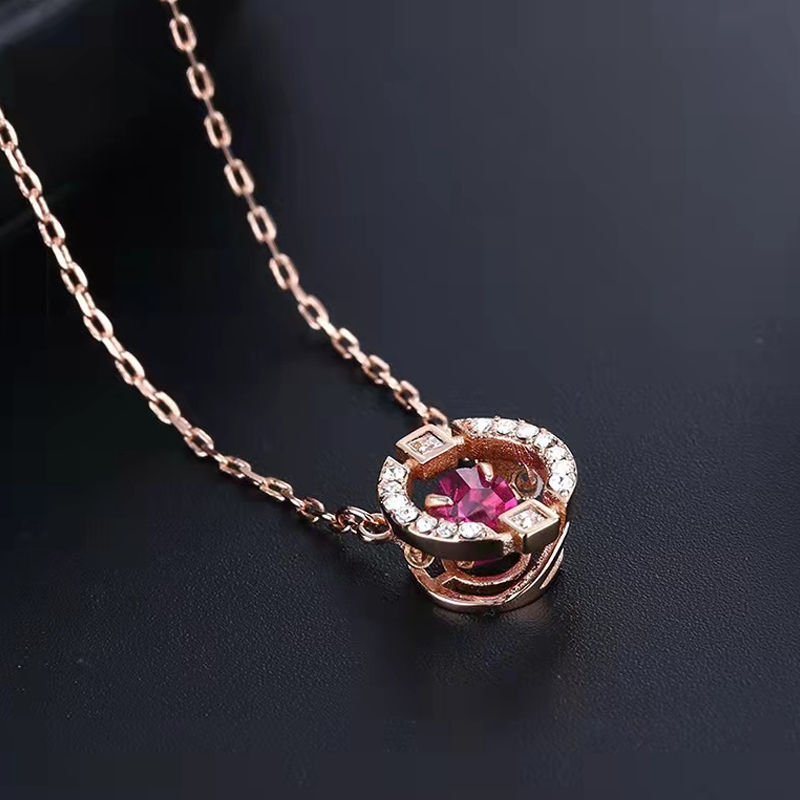 ⏳💎📿 Collier Danse en Strass Étincelant – Anti-Transpiration, Pierre Mobile & Halo de Cristaux (6 Couleurs, Chaîne O)