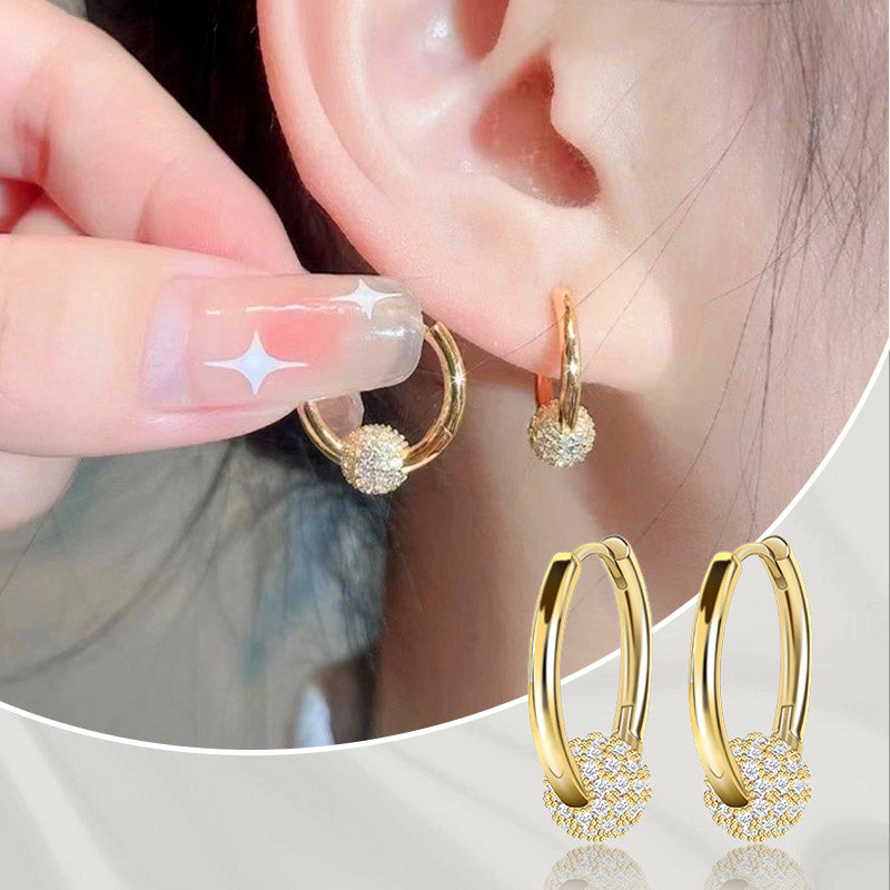 🥳SOLDES 2026🥳💞Plus de 50 000 exemplaires vendus !💥50 % de réduction ! 🔥 Boucles d'oreilles en cercle doré avec petite boule – Hypoallergéniques, éclat durable et idéales pour un usage quotidien 🌟