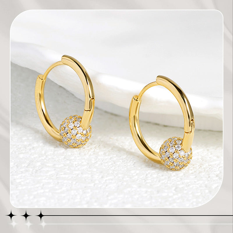 🥳SOLDES 2026🥳💞Plus de 50 000 exemplaires vendus !💥50 % de réduction ! 🔥 Boucles d'oreilles en cercle doré avec petite boule – Hypoallergéniques, éclat durable et idéales pour un usage quotidien 🌟