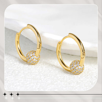 🥳SOLDES 2026🥳💞Plus de 50 000 exemplaires vendus !💥50 % de réduction ! 🔥 Boucles d'oreilles en cercle doré avec petite boule – Hypoallergéniques, éclat durable et idéales pour un usage quotidien 🌟