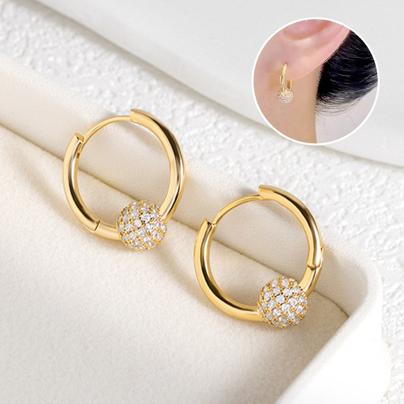 🥳SOLDES 2026🥳💞Plus de 50 000 exemplaires vendus !💥50 % de réduction ! 🔥 Boucles d'oreilles en cercle doré avec petite boule – Hypoallergéniques, éclat durable et idéales pour un usage quotidien 🌟