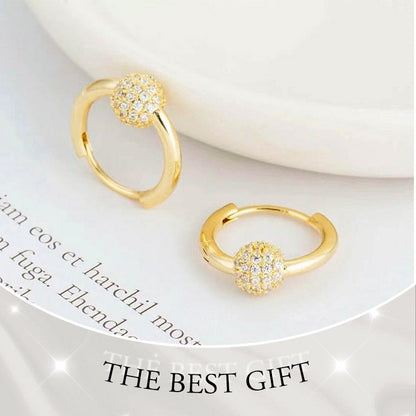 🥳SOLDES 2026🥳💞Plus de 50 000 exemplaires vendus !💥50 % de réduction ! 🔥 Boucles d'oreilles en cercle doré avec petite boule – Hypoallergéniques, éclat durable et idéales pour un usage quotidien 🌟