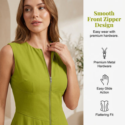 🥳SOLDES 2026🥳💞Plus de 50 000 exemplaires vendus !💥50 % de réduction ! 🔥Robe longue sans manches, coupe trapèze, fermeture éclair sur le devant
