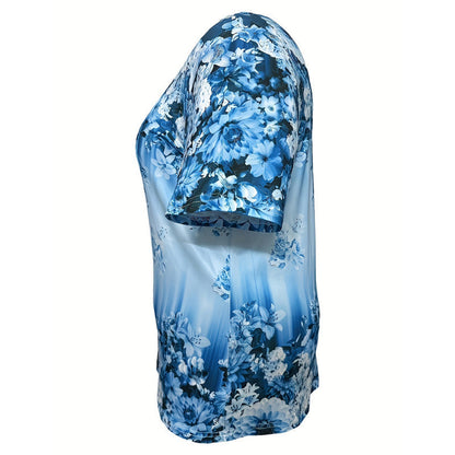 🌸 OFFRE LIMITÉE : -50 % ! ✨ Haut à manches courtes floral pour femme – Coupe ample douce, respirante et polyvalente 👕