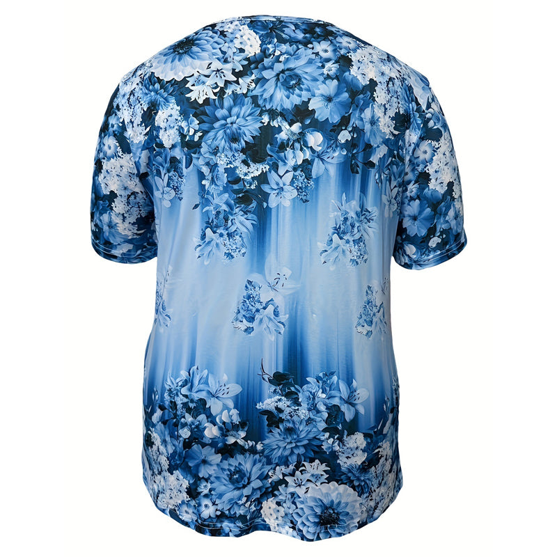 🌸 OFFRE LIMITÉE : -50 % ! ✨ Haut à manches courtes floral pour femme – Coupe ample douce, respirante et polyvalente 👕