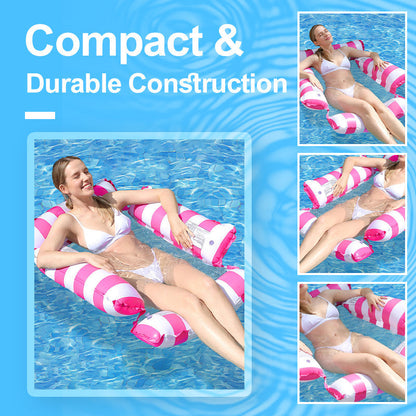 🌊 Transat gonflable rayé pour piscine – Le confort idéal en plein air