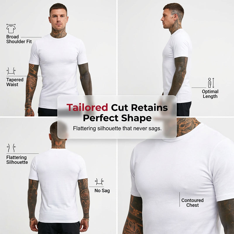 👕🔥 50 % DE RÉDUCTION – T-shirt homme coupe slim col rond | Coton doux, indispensable au quotidien, idéal à superposer ✨