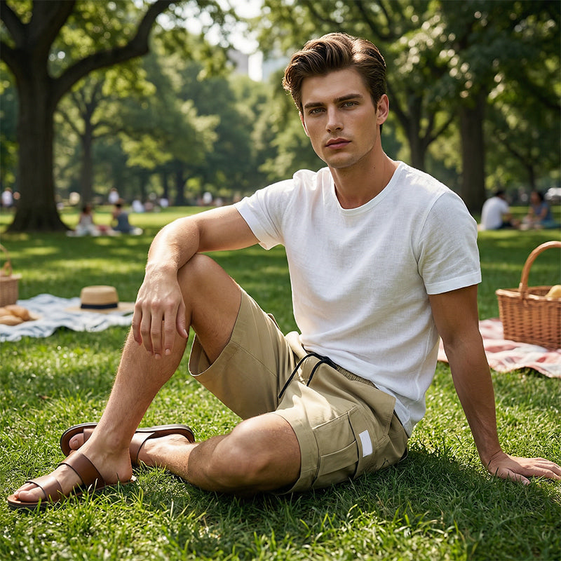 ✨🩳50 % de réduction + livraison gratuite🔥Short cargo décontracté pour homme à taille élastiquée