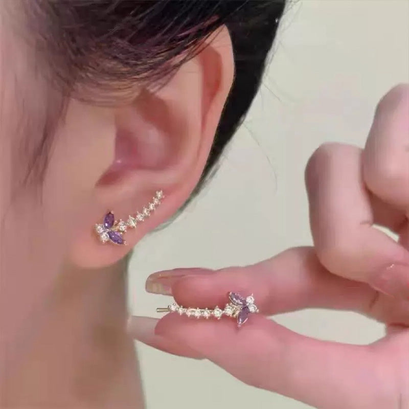 📢📢50% de réduction⏰Sparkling Butterfly Crawler Earrings