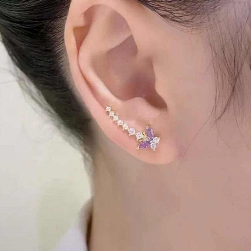 📢📢50% de réduction⏰Sparkling Butterfly Crawler Earrings