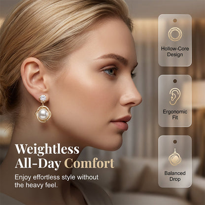 ✨   Boucles d'oreilles goutte avec perles et cristaux en forme de spirale élégante