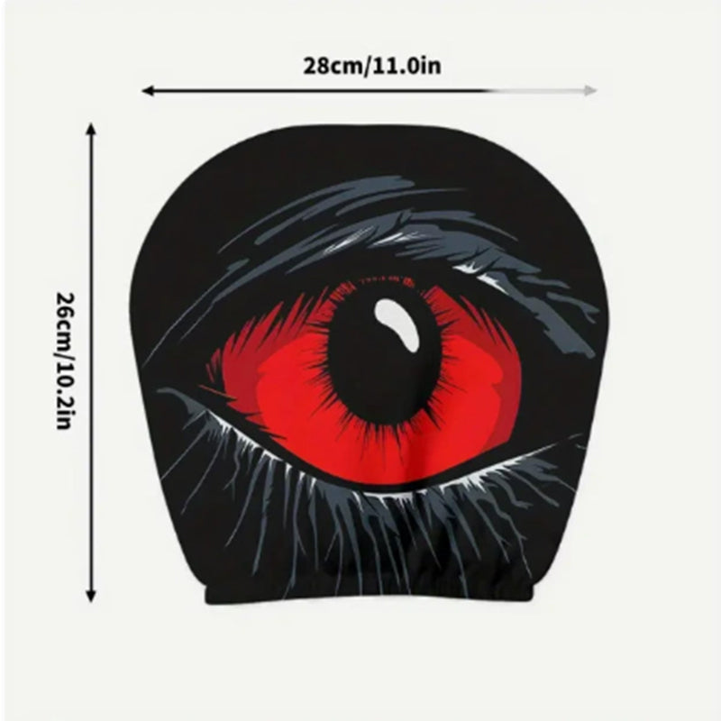 ⏳👁️‍🗨️🚗 OFFRE LIMITÉE -50% ! Housse d'Appuie-Tête de Voiture "Yeux Rouges Effrayants" – Tissu Élastique, Motif Halloween & Protection (Universel)