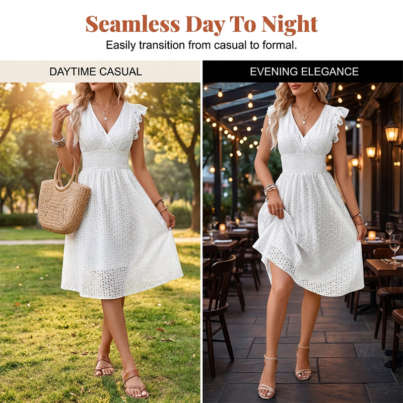 🎀✨ PROMO -50% ! Premium Ruffle Sleeve Summer Dress
