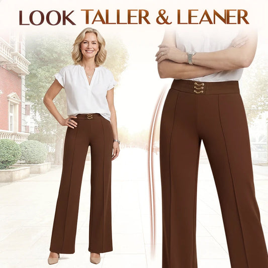 🎁Nouveautés : -50 %💥Pantalon taille haute à jambes larges pour femme