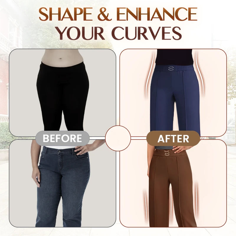 🎁Nouveautés : -50 %💥Pantalon taille haute à jambes larges pour femme