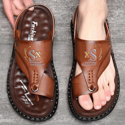 📢📢50 % DE RÉDUCTION !! ✨Sandales d'extérieur en cuir souple et respirant pour homme, tailles fortes – Ajustement confortable, semelle antidérapante et idéales pour les longues marches 🚶‍♂️