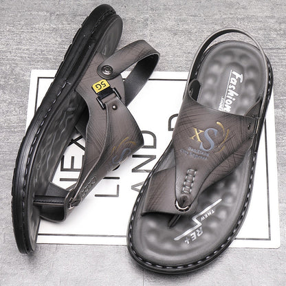 📢📢50 % DE RÉDUCTION !! ✨Sandales d'extérieur en cuir souple et respirant pour homme, tailles fortes – Ajustement confortable, semelle antidérapante et idéales pour les longues marches 🚶‍♂️