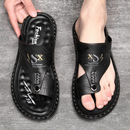 📢📢50 % DE RÉDUCTION !! ✨Sandales d'extérieur en cuir souple et respirant pour homme, tailles fortes – Ajustement confortable, semelle antidérapante et idéales pour les longues marches 🚶‍♂️