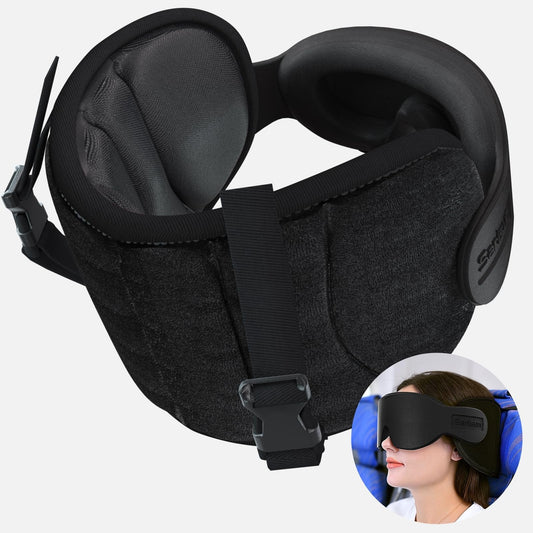 📢📢 -50 % !!  Oreiller de voyage multifonction et masque pour les yeux – Dormez confortablement où que vous soyez, oreillers de voyage pour l'avion 😴✈️