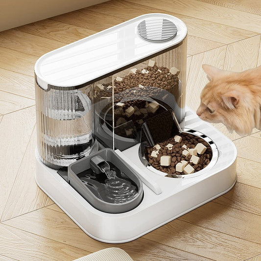 Distributeur 2-en-1 de nourriture et d'eau pour animaux de compagnie