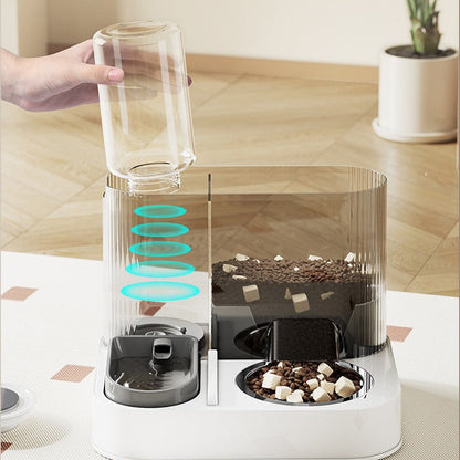 Distributeur 2-en-1 de nourriture et d'eau pour animaux de compagnie