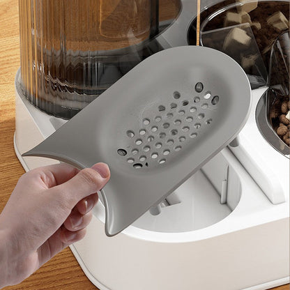 Distributeur 2-en-1 de nourriture et d'eau pour animaux de compagnie