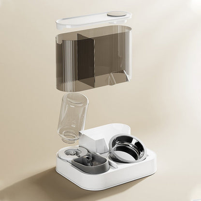Distributeur 2-en-1 de nourriture et d'eau pour animaux de compagnie