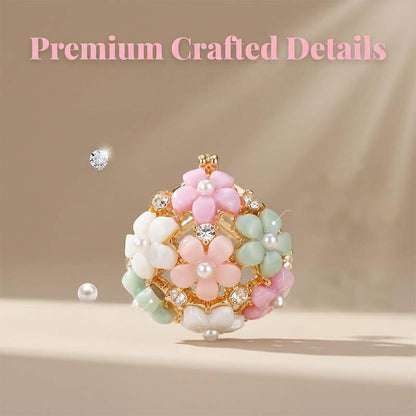 Boucles d'oreilles élégantes à motifs floraux multicolores en zircon