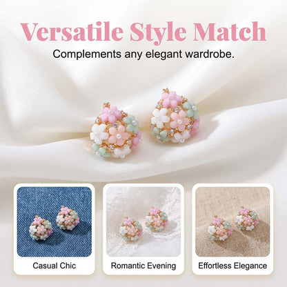 Boucles d'oreilles élégantes à motifs floraux multicolores en zircon