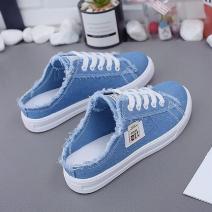 Baskets mules en jean pour femme