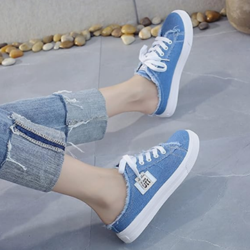 Baskets mules en jean pour femme