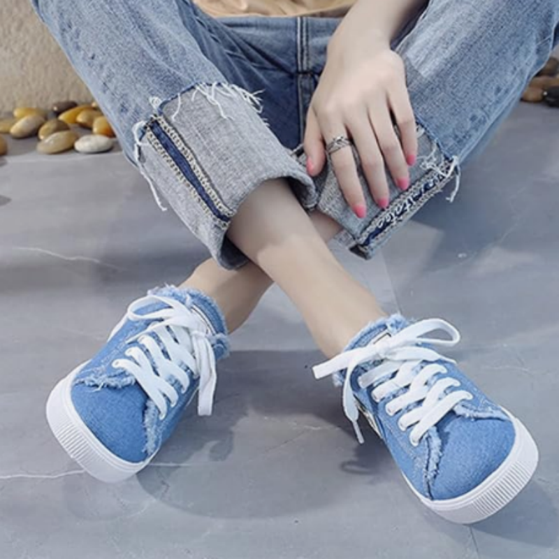 Baskets mules en jean pour femme