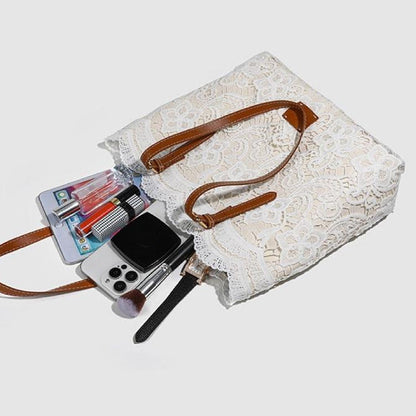 Sac fourre-tout élégant en dentelle, grande capacité✅ Chic & Large | Sac à Main Élégant 👜