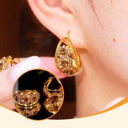 Boucles d'oreilles rondes vintage métalliques au style affirmé
