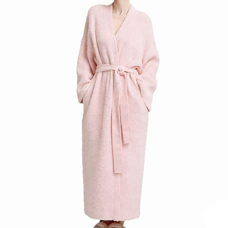 Manteau d'intérieur à col en V et ceinture pour femme