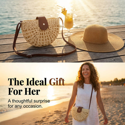 👜 PROMO LIMITÉE 50% DE RÉDUCTION ! 🧺 Sac Bandoulière Tissé Boho – Style Main, Poche, Réglable & Intérieur Spacieux ✨