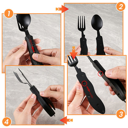 🌿-50%！🍴 Couverts réutilisables pliants – Acier inoxydable, design tout-en-un, zéro plastique, pour des déjeuners écolos et pratiques partout où vous allez 🏢🌳